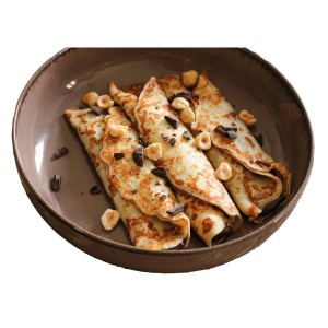 Crêpes mit Schokoladen- und Haselnussfüllung (50 x