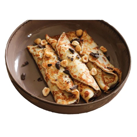 Crêpes mit Schokoladen- und Haselnussfüllung (50 x