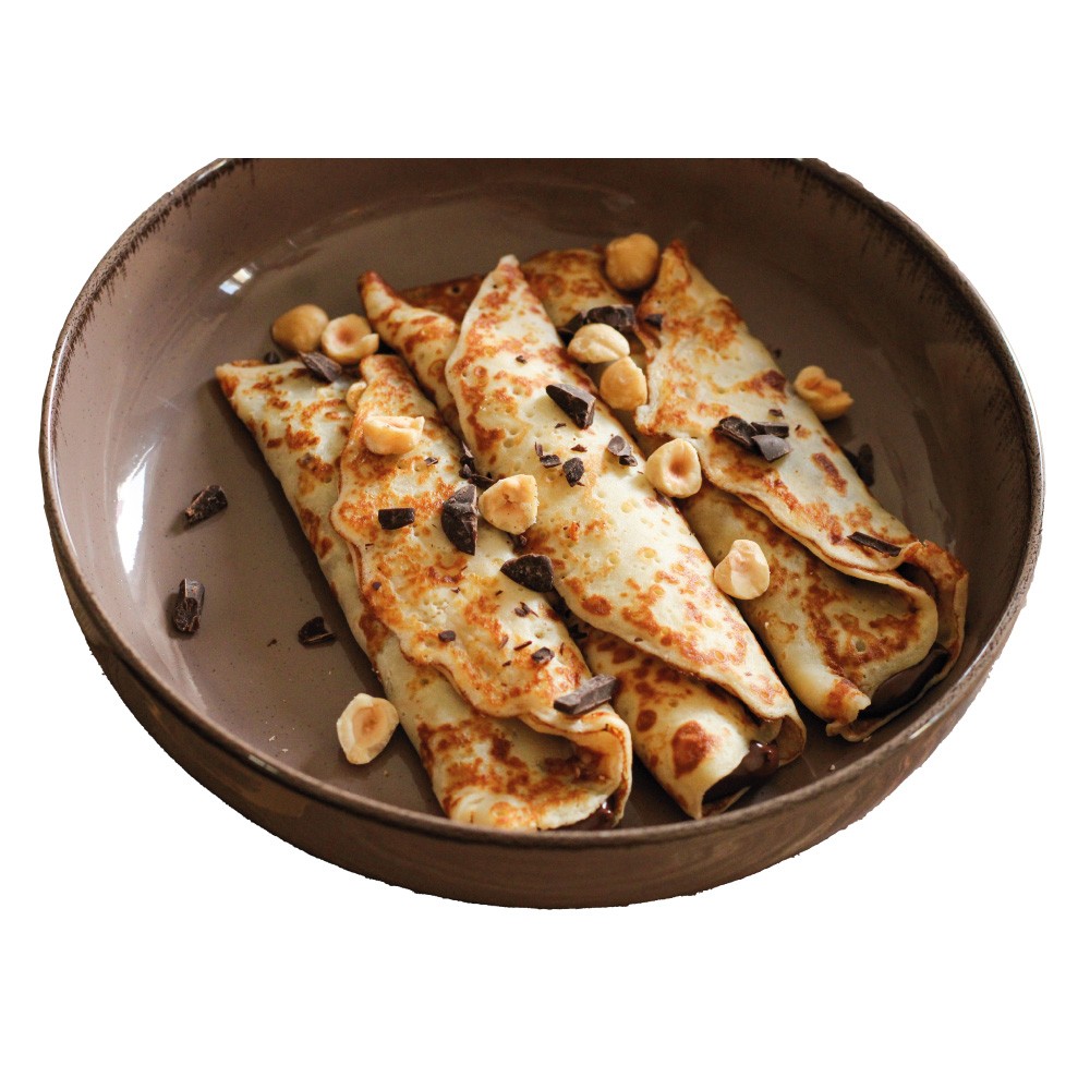 Crêpes mit Schokoladen- und Haselnussfüllung (50 x