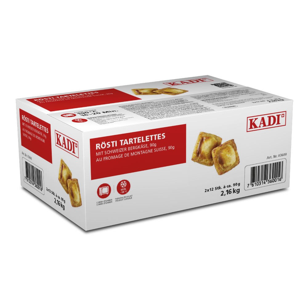 KADI Rösti tartelettes fromage (24x90 gr)