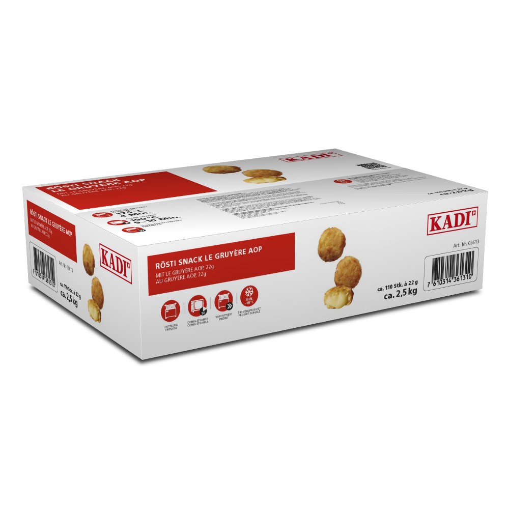 KADI Rösti snack Le Gruyère (env. 100-110x22 gr)