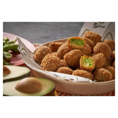 Avocado-, Edamame- und Katsu-Curry-Kügelchen