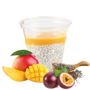 Verrines Crème Chia Coco & compote Mangue Passion