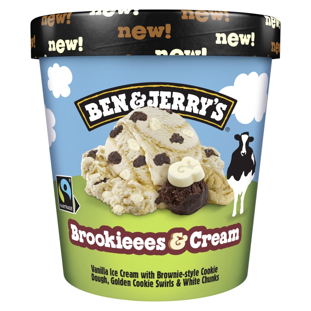 BEN&JERRY'S Brookieees & Cream Pint (8x465ml) PS