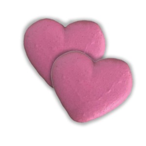 Coques macarons rose en Coeur (72x15 gr)