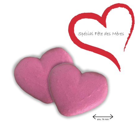 Coques macarons rose en Coeur (72x15 gr)
