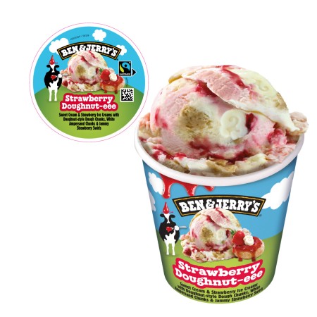 BEN & JERRY'S Strawberry Doughnut-eee (8x465ml) PS