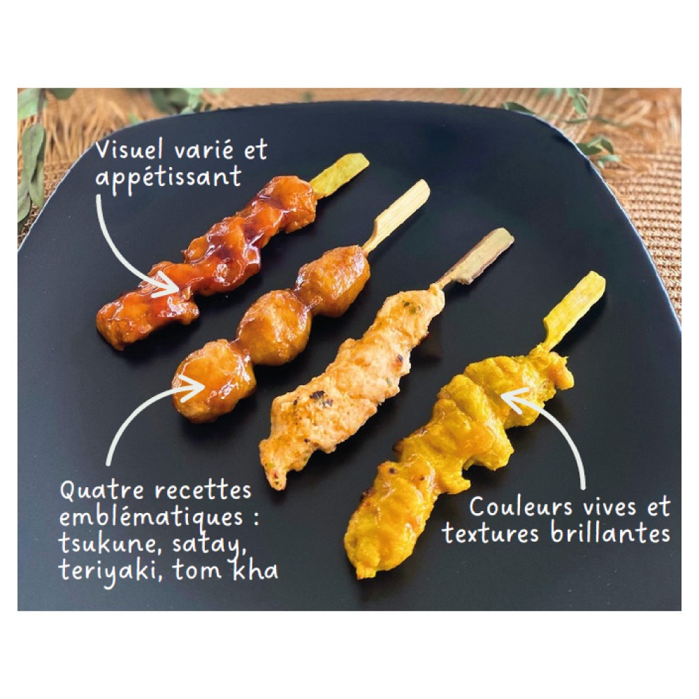 Assortiment 4 Brochettes Poulet Yakitori (env.25g)