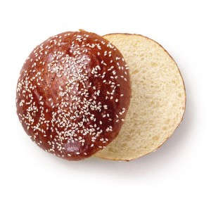 Laugen-Brioche-Bun mit Sesam, geschnitten(100 g)PS