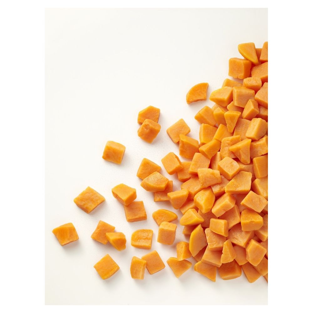 Cubes de patates douces coupe "irrégulière"